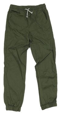 Khaki plátěné cuff kalhoty H&M