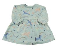 Světlemodré teplákové šaty s jednorožcem George