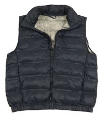 Tmavomodrá šušťáková prešívaná zatelená vesta Zara