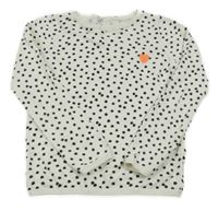 Biely bodkovaná ý sveter so srdiečkom H&M