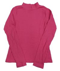 Neónově ružové rebrované tričko H&M