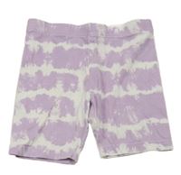 Fialovo-biele batikované elastické kraťasy Primark