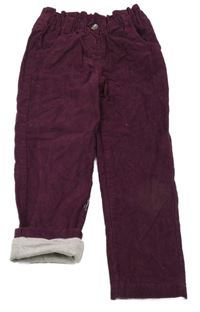 Vínové menšestrové podšité nohavice Lily & Dan