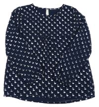 Tmavomodrá halenka s labutěmi Topolino