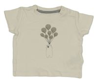 Smetanové tričko s balonky a medvědem Lupilu