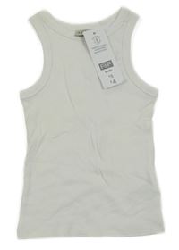 Biely rebrovaný crop top F&F