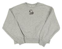 Sivá melírovaná oversize mikina so Snoopym H&M