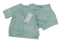 Nové - 2set - Mint zamatové kraťasy + tričko George