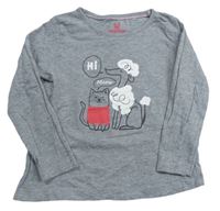 Sivé tričko s mačkou Lupilu