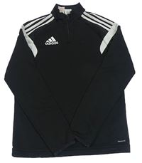 Čierna športová funkčná mikina s pruhmi Adidas