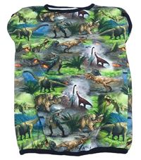 Zeleno-farebné tričko s dinosaurami