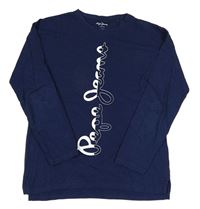 Tmavomodré triko s logem Pepe Jeans