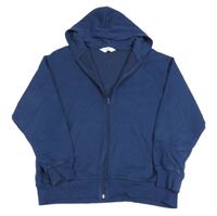 Tmavomodrá propínací mikina s kapucí H&M