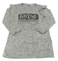 Sivé melírované úpletové šaty s flitrami Primark