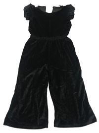 Černý sametový culottes kalhotový overal George