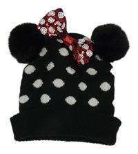 Černá puntíkatá čepice - Minnie Disney