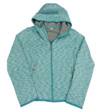 Modro-biela žíhaná softshellová bunda s kapucňou Yigga