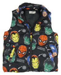 Černá šusťáková zateplená vesta - Avengers H&M