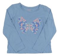 Svetlomodré tričko s kvietkami Primark