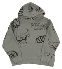 Sivá mikina s býky, nápisy a kapucňou Zara