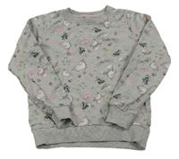 Sivá mikina s obrázkami a jednorožcami Dopodopo