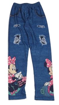 Tmavomodré legíny riflového vzhledu s Minnií