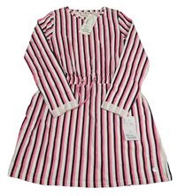 Nové - Bílo-neonově růžovo-černé pruhované šaty TOM TAILOR