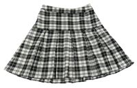 Bielo-čierna kockovaná skladaná sukňa Tu