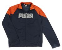 Tmavomodro-červená propínací sportovní mikina s logem Puma