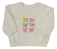 Biela mikina s motýlikmi Primark