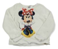 Biela chlpatá pyžamová mikina s Minnie Disney