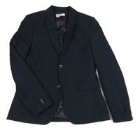 Tmavomodré vlnené slávnostné sako H&M