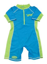 Modro-zelený UV overal s krokodýlem Mini Mode