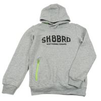 Sivá melírovaná mikina s nápisom a kapucňou Y.F.K.