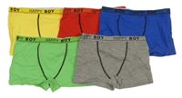 5x barevné boxerky s nápisem