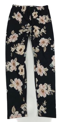 Čierne legíny s kvetmi Shein