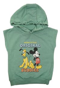 Zelená tepláková vesta s Mickeym a kapucňou Primark