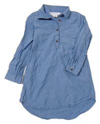 Modré košilové šaty riflového vzhledu H&M