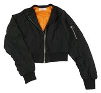 Černý šusťáková zateplený crop bomber H&M