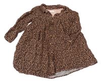 Čierno-lososové leopardí košeľové prepínaci šaty Next