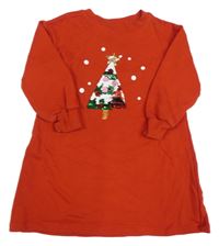 Červené teplákové šaty s překlápěcími flitre H&M