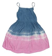 Modro-ružové krepové šaty Nutmeg