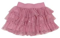 Ružová vrstvená sieťovaná sukňa s flitrami Topolino