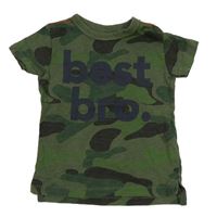 Khaki-šedé army tričko s nápisem Next