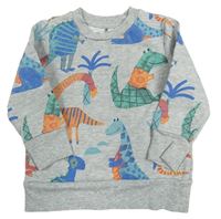 Sivá mikina s dinosaurami George