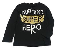 Černé triko s nápisem H&M
