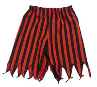 Kockovaným - Čierno-červené pruhované kraťasy Bhs