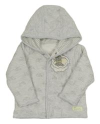 Šedý melírovaný zateplený kabátek s Dumbem a kapucňou Primark