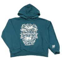 Petrolejová mikina s potiskem Harry Potter a kapucňou