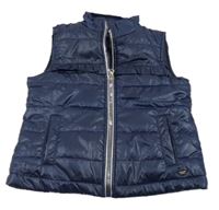 Tmavomodrá šušťáková prešívaná zateplená vesta Tiffosi